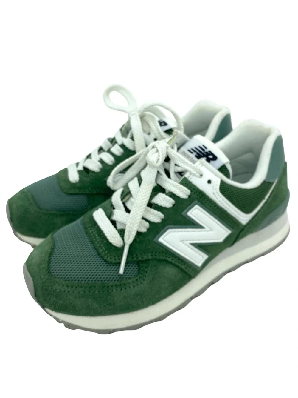 New Balance 574 NB Green White Sneakers Size 4.5